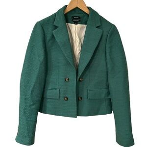 RW&Co. Boucle Knit Faux Double Breasted Cropped Blazer